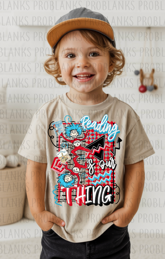 Seuss - Reading Is Our Thing Retro #6338 - Ready to Press DTF Transfer Full Color