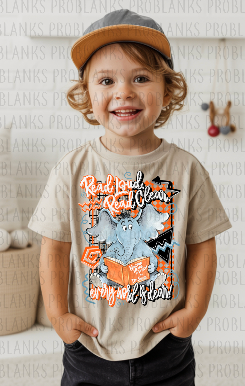 Read Loud, Read Clear, Every Word Is Dear Retro #6344 - Ready to Press DTF Transfer Full Color