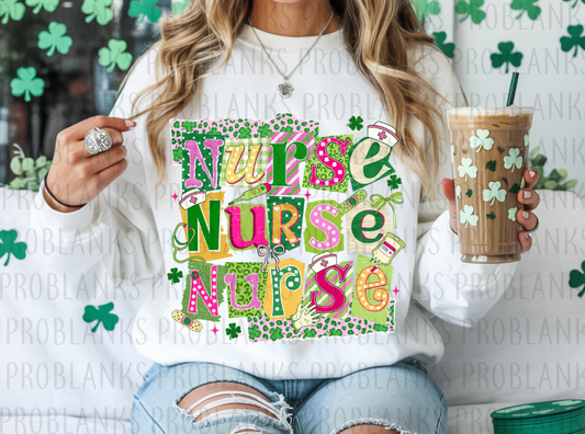 Stacked Nurse Ransom Letters #6351 - Ready to Press DTF Transfer Full Color