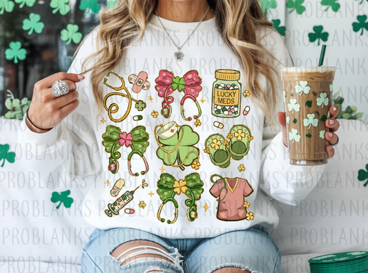 Nurse Coquette St. Patrick's Day #6347 - Ready to Press DTF Transfer Full Color