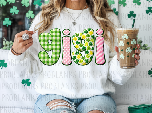 Faux Yarn St Patty's Gigi #6359 - Ready to Press DTF Transfer Full Color