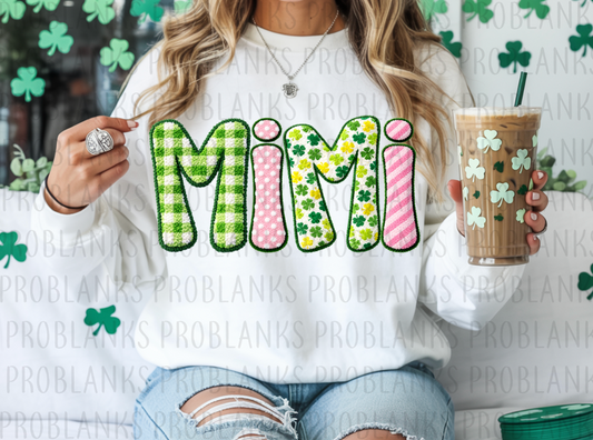 Faux Yarn St Patty's Mimi #6358 - Ready to Press DTF Transfer Full Color