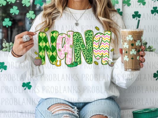 St Patty's Nana #6357 - Ready to Press DTF Transfer Full Color