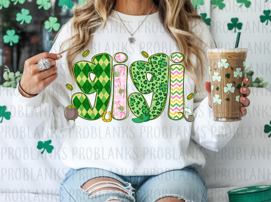 St Patty's Gigi #6355 - Ready to Press DTF Transfer Full Color