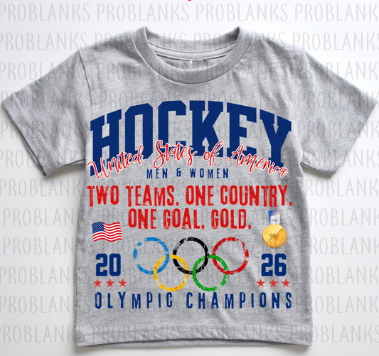 Two Teams, One Country, One Goal, Gold #6388 - Ready to Press DTF Transfer Full Color