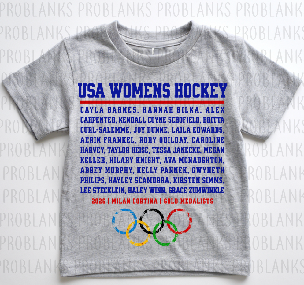 USA Womens Hockey Roster #6387 - Ready to Press DTF Transfer Full Color