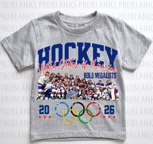 Mens USA Hockey Team 2026 #6393 - Ready to Press DTF Transfer Full Color