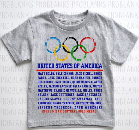 Mens USA Roster (Blue) #6397 - Ready to Press DTF Transfer Full Color