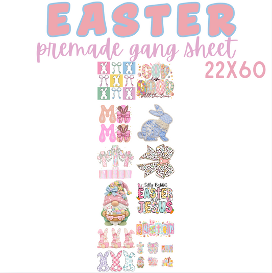Easter Pre-Made DTF Gang Sheet 22x60
