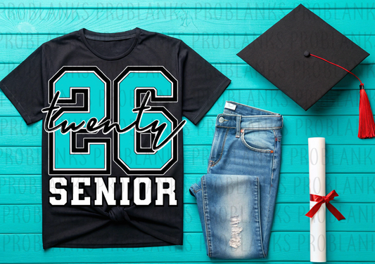Teal Blue 2026 Senior #6426  - Ready to Press DTF Transfer Full Color