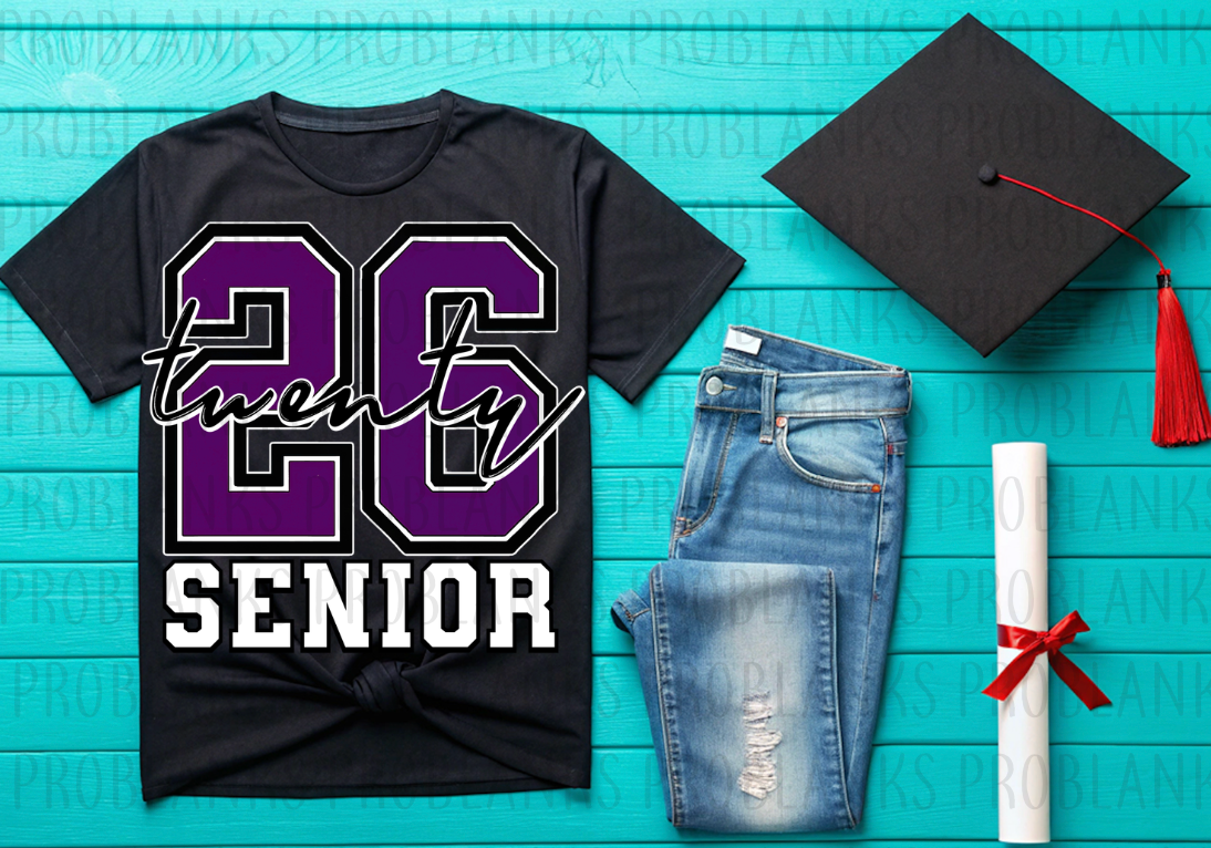 Purple 2026 Senior #6424 - Ready to Press DTF Transfer Full Color