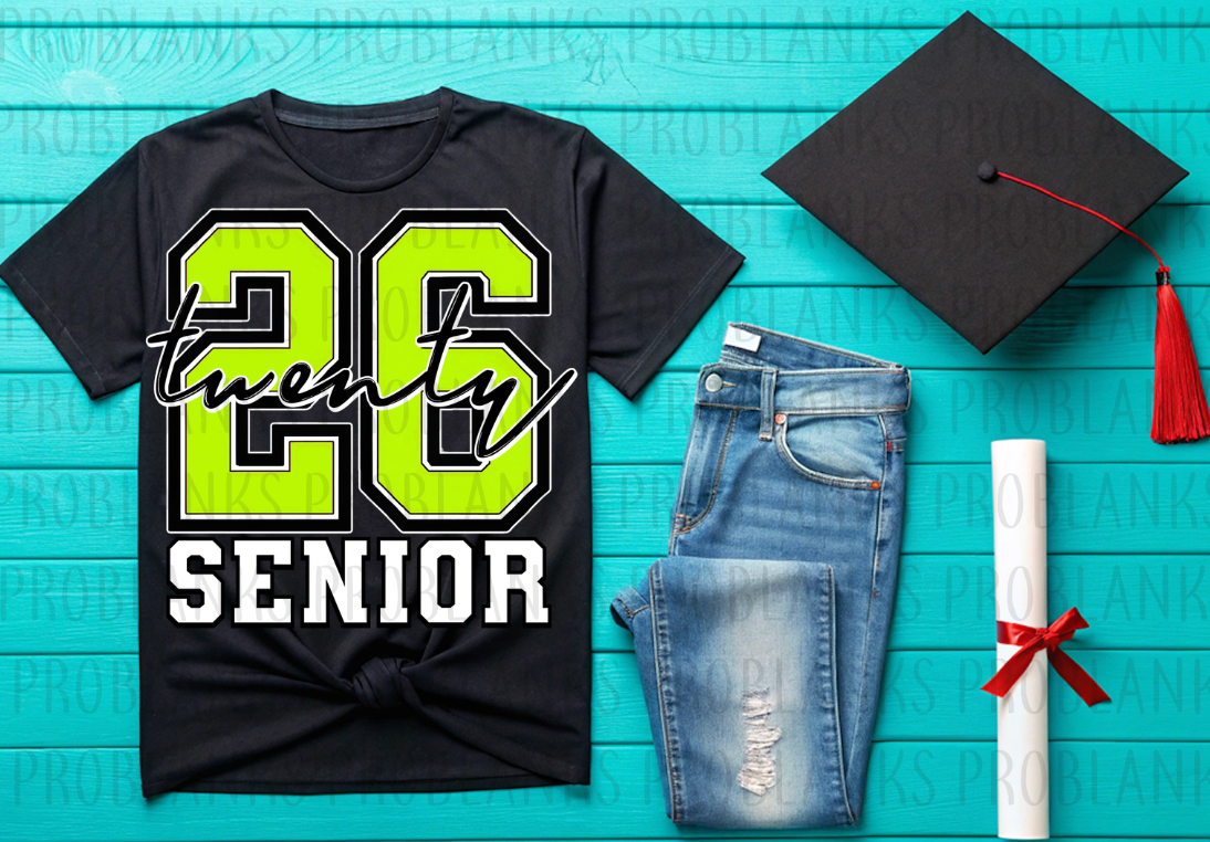 Lime Green 2026 Senior #6423 - Ready to Press DTF Transfer Full Color