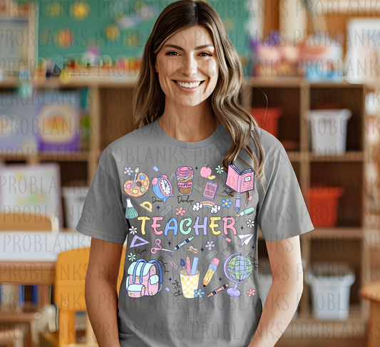 Busy Teacher #6437 - Ready to Press DTF Transfer Full Color