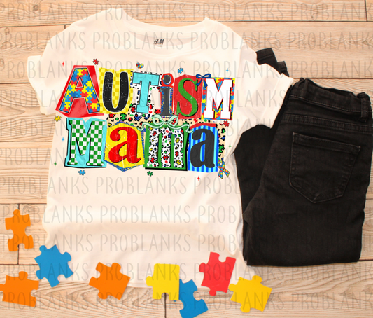 Autism Mama #6466 - Ready to Press DTF Transfer Full Color