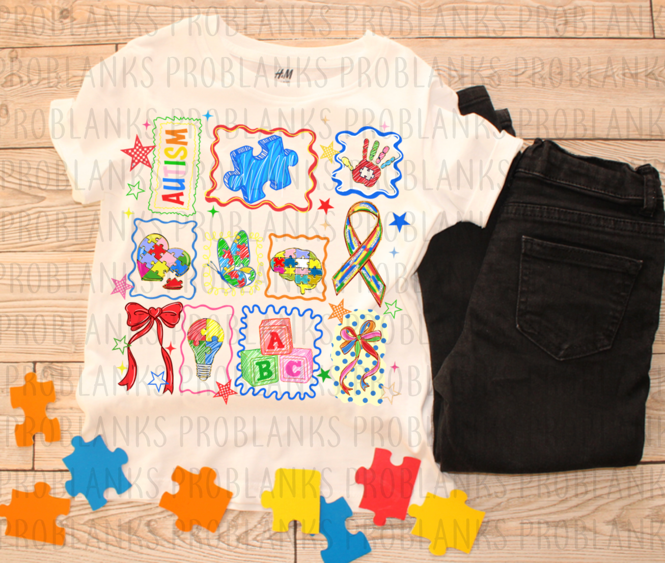 Autism Awareness #6463 - Ready to Press DTF Transfer Full Color