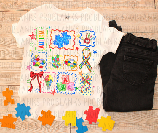 Autism Awareness #6463 - Ready to Press DTF Transfer Full Color