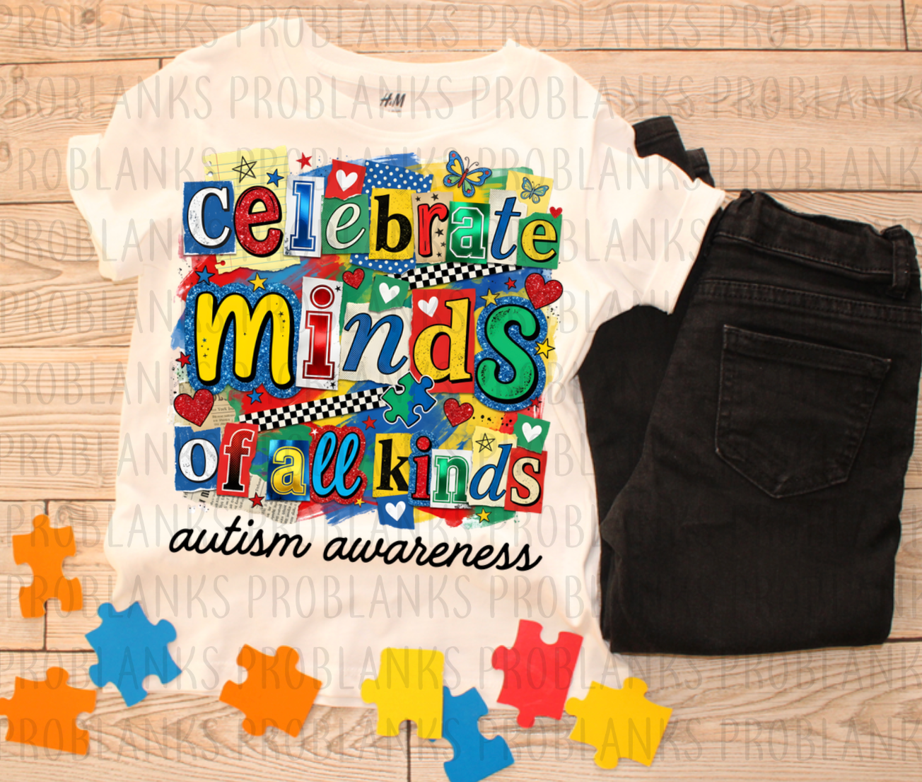 Celebrate Minds Of All Kinds Autism Awareness #6462 - Ready to Press DTF Transfer Full Color