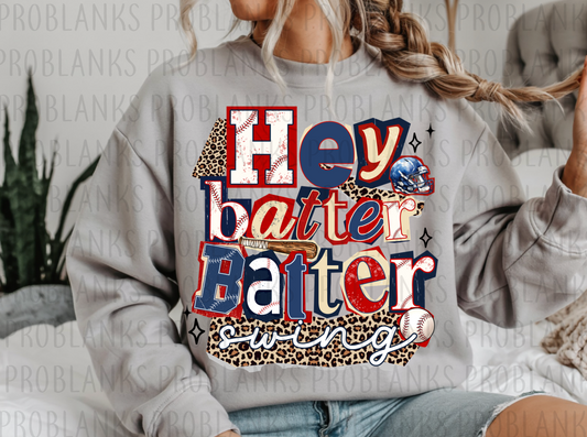 Hey Batter Batter Swing! #6482 - Ready to Press DTF Transfer Full Color
