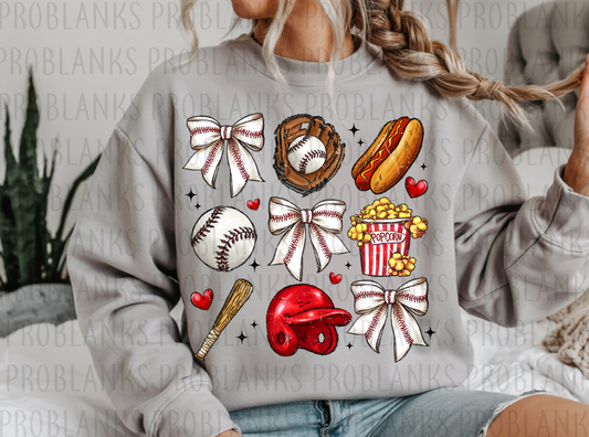 Baseball Icons #6481 - Ready to Press DTF Transfer Full Color