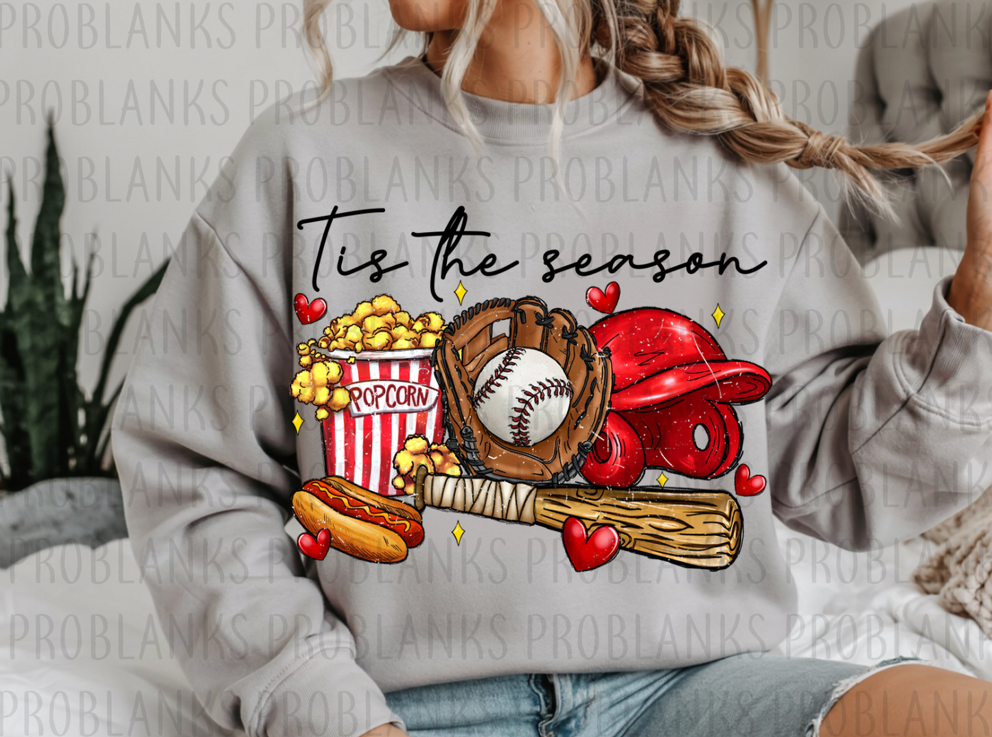 Tis The Season, Baseball #6480 - Ready to Press DTF Transfer Full Color