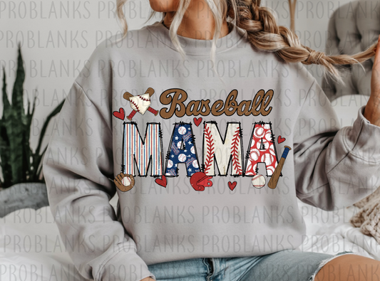 Baseball Mama #6476 - Ready to Press DTF Transfer Full Color