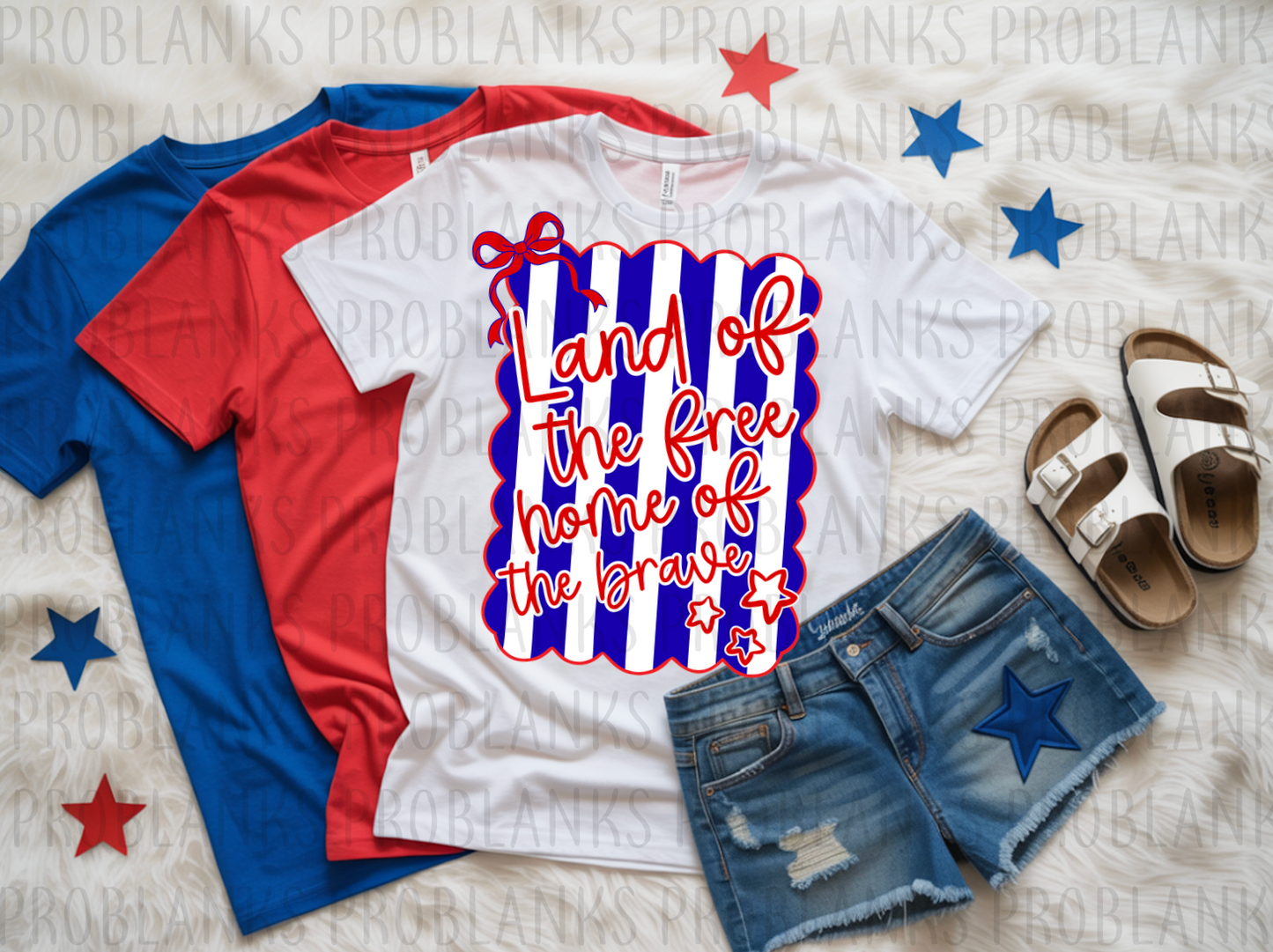 Land Of The Free Home Of The Brave #6496 - Ready to Press DTF Transfer Full Color