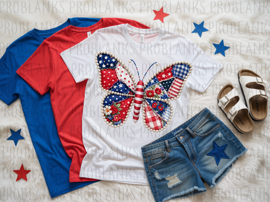 Patchwork Butterfly #6491 - Ready to Press DTF Transfer Full Color