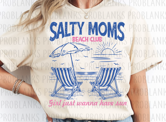 Salty Moms Beach Club #6516 - Ready to Press DTF Transfer Full Color