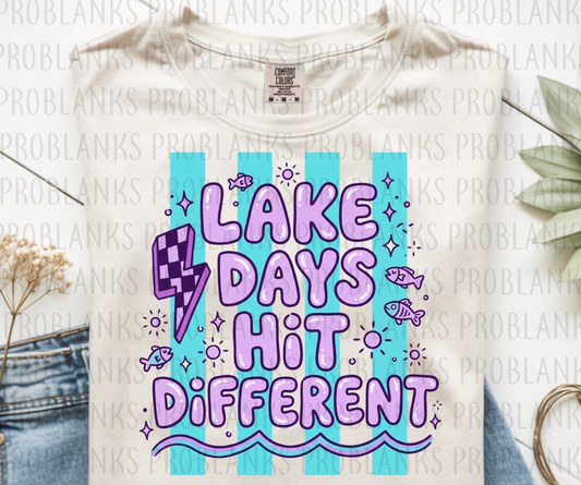 Lake Days Hit Different #6612 - Ready to Press DTF Transfer Full Color