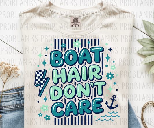 Boat Hair Don't Care #6613 - Ready to Press DTF Transfer Full Color
