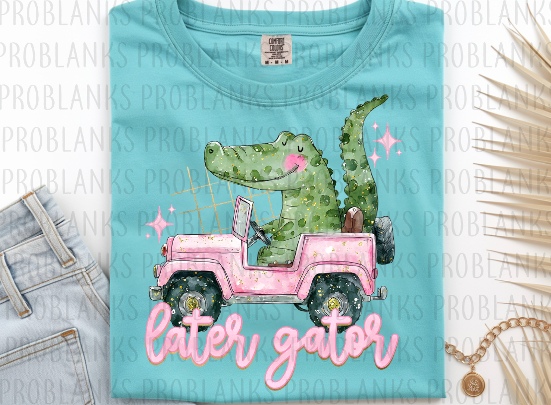 Water Color Later Gator #6592 - Ready to Press DTF Transfer Full Color