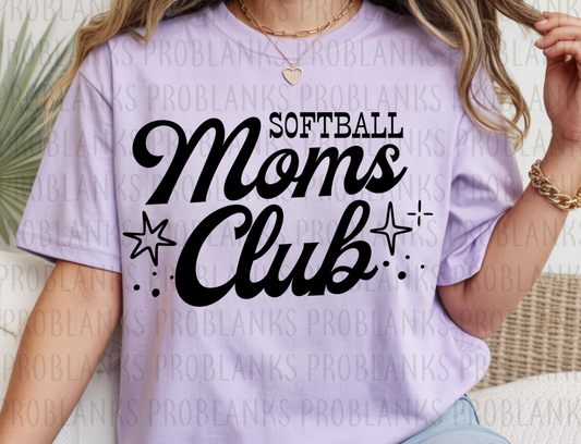 Softball Moms Club #6668 - Ready to Press DTF Transfer Full Color