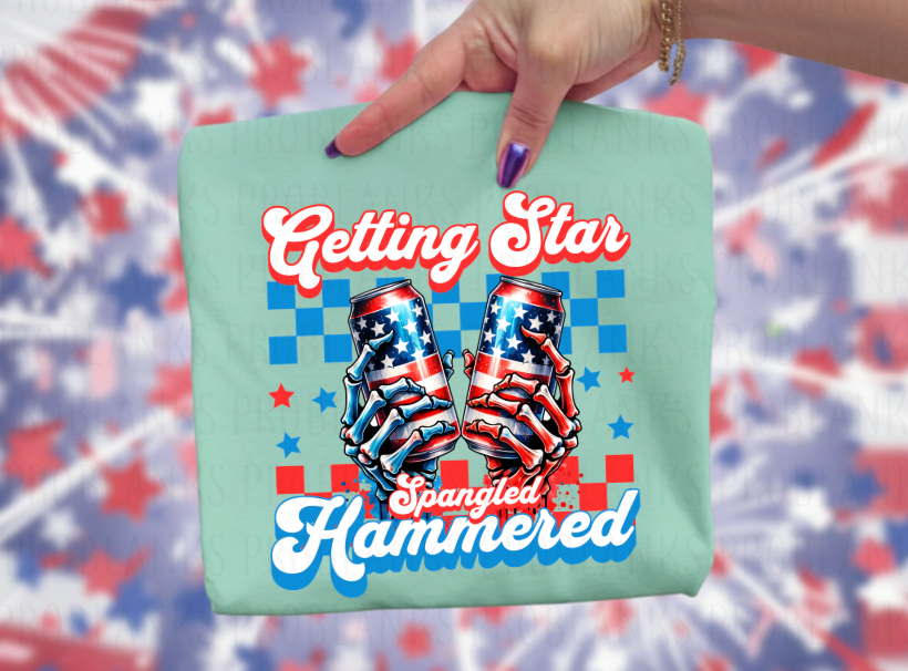 Getting Star Spangled Hammered - $2 Transfer Thursday - ADULT 11 Inch Transfer