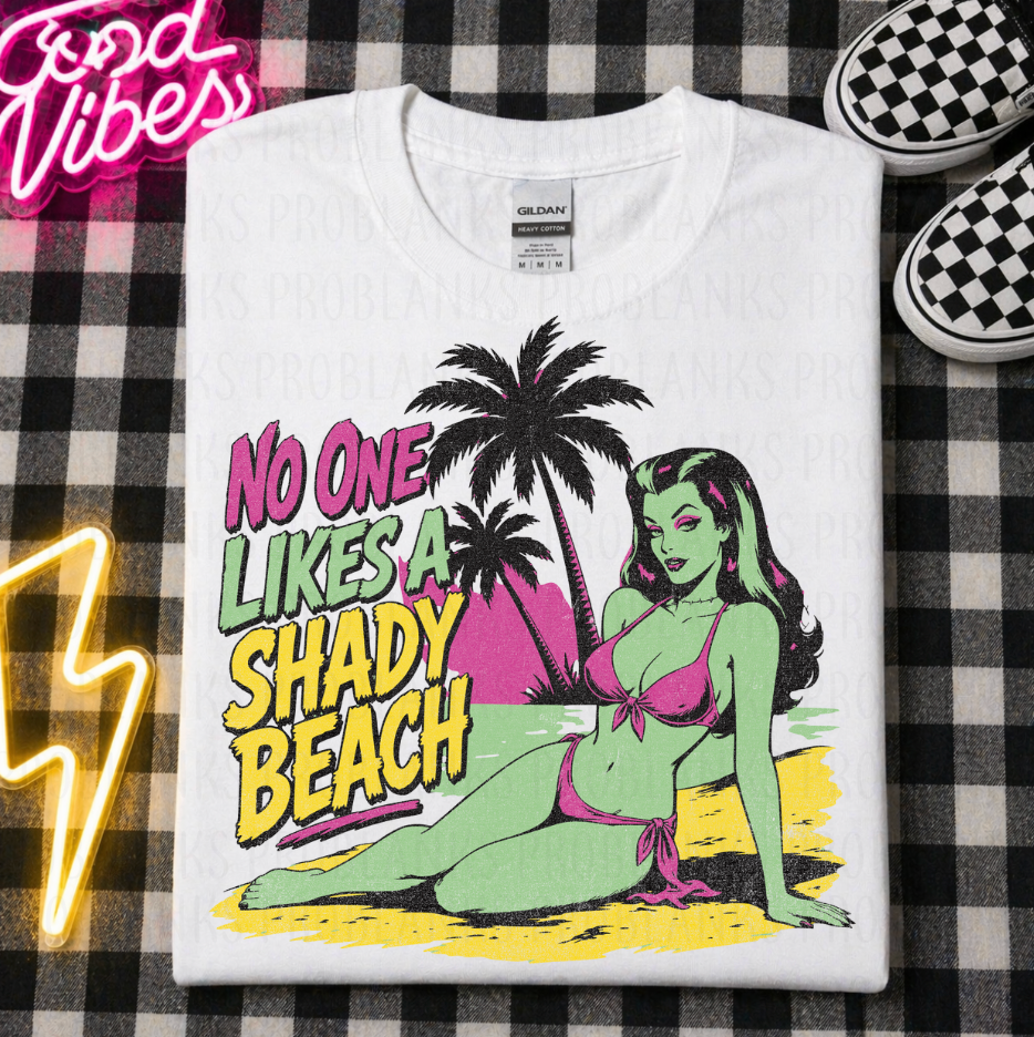 Lily Munster, Shady Beach #6815 - Ready to Press DTF Transfer Full Color