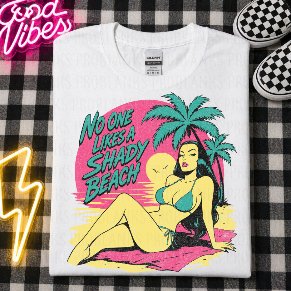 Morticia, Shady Beach #6812 - Ready to Press DTF Transfer Full Color