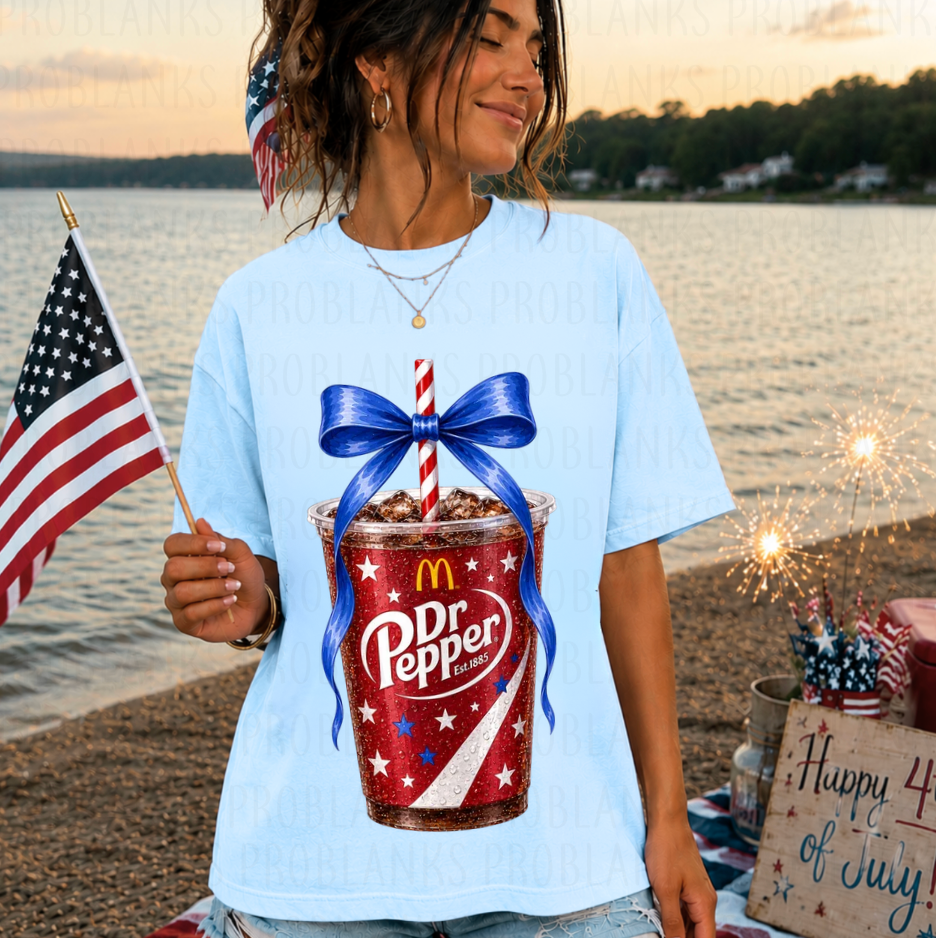 Single Golden Arches Patriotic Dr Pepper #6830 - Ready to Press DTF Transfer Full Color