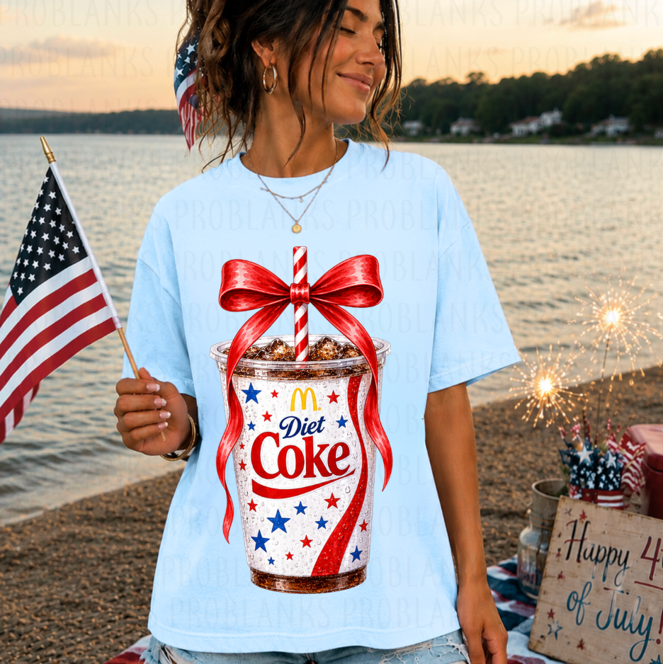 Single Golden Arches Patriotic Diet Coke #6829 - Ready to Press DTF Transfer Full Color