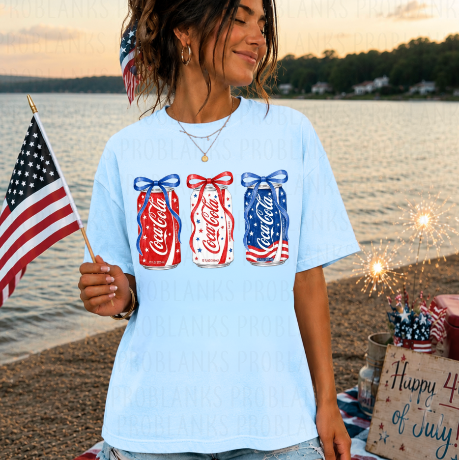 Patriotic Coca Cola #6823 - Ready to Press DTF Transfer Full Color