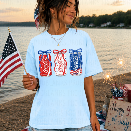 Patriotic Coca Cola #6823 - Ready to Press DTF Transfer Full Color