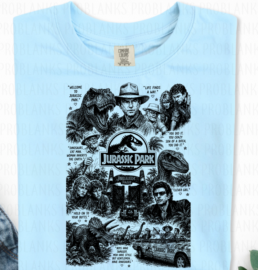 Jurassic Park Collage #6898 - Ready to Press DTF Transfer Full Color