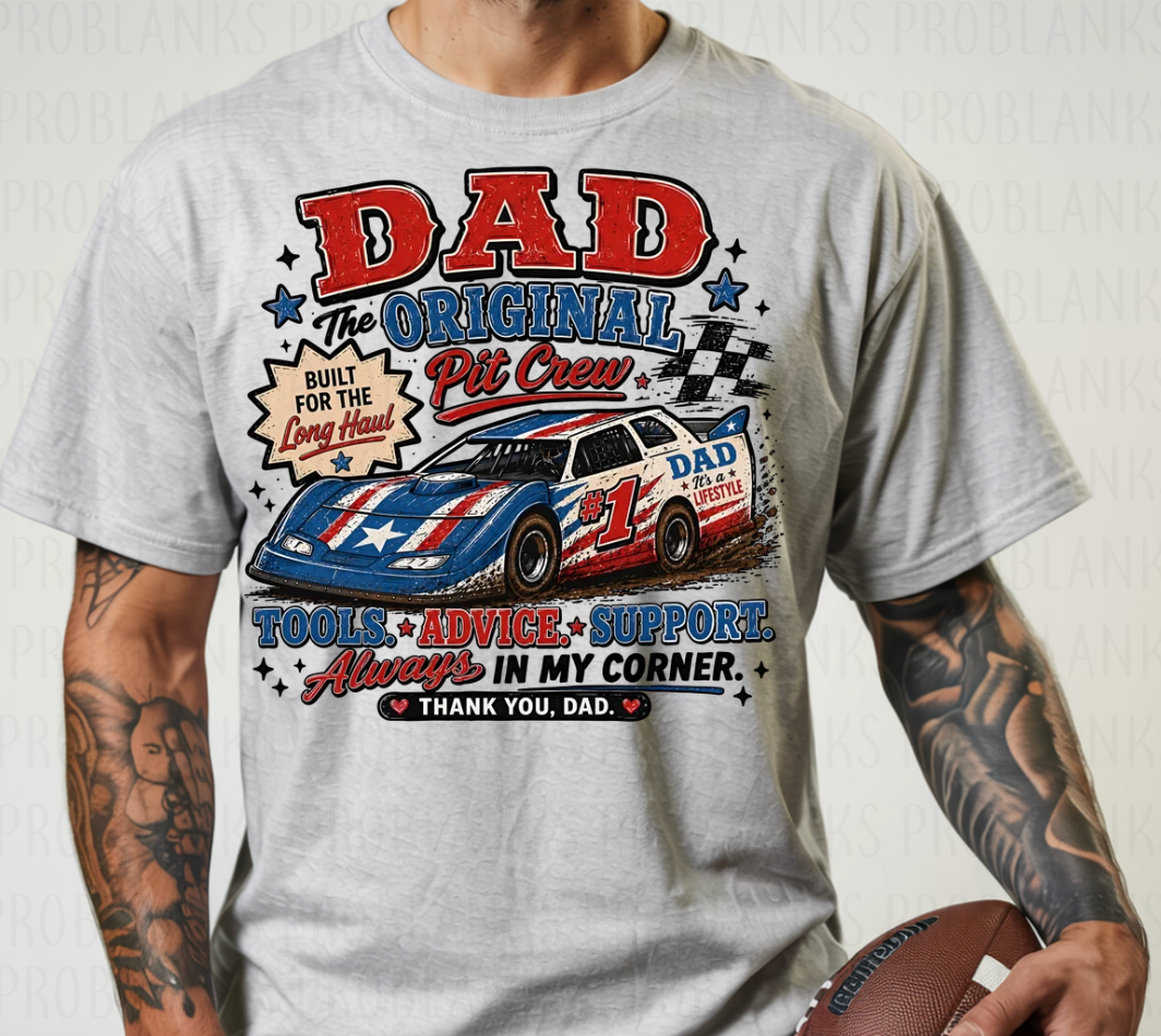 Dad - Original Pit Crew - $2 Transfer Thursday - ADULT 11 Inch Transfer