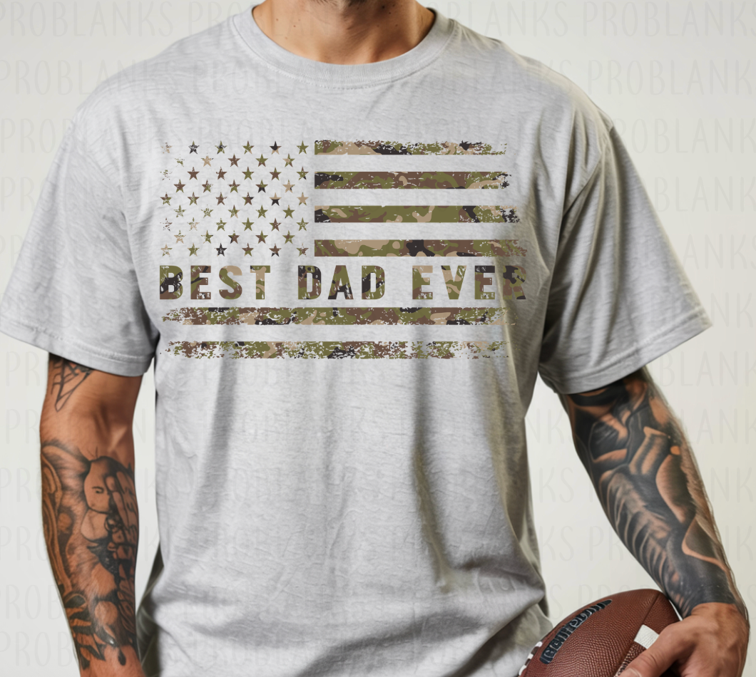 Best Dad Ever - USA Flag - $2 Transfer Thursday - ADULT 11 Inch Transfer