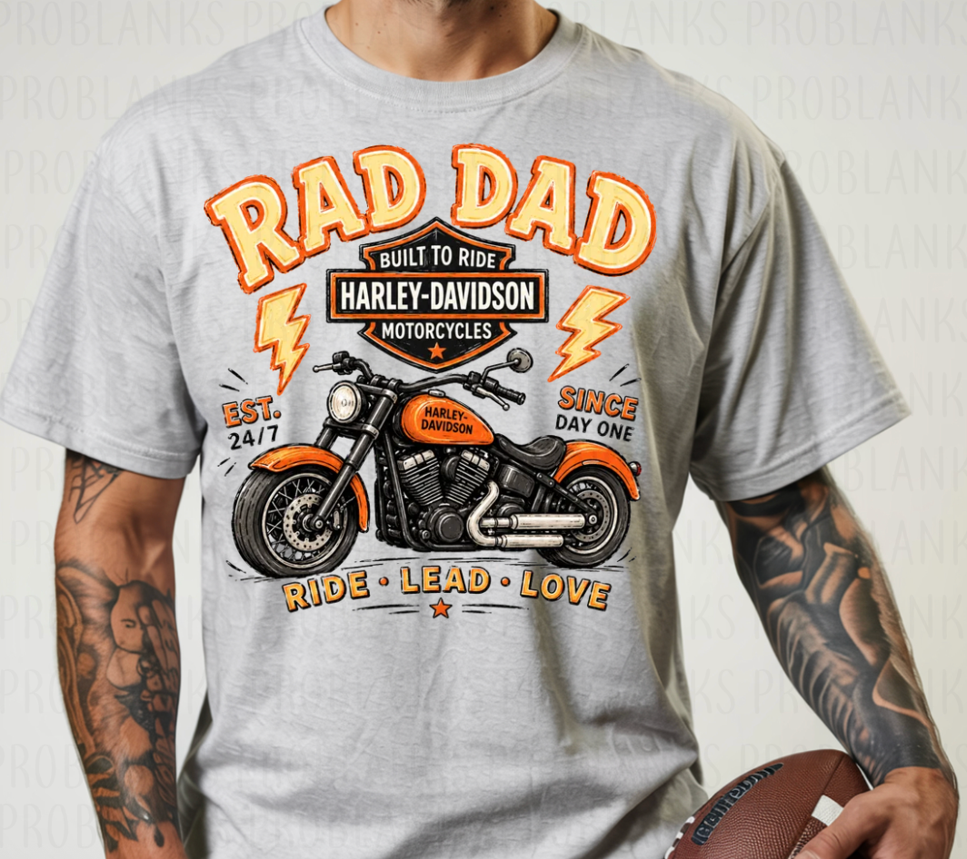 Rad Dad - Harley Davidson - $2 Transfer Thursday - ADULT 11 Inch Transfer