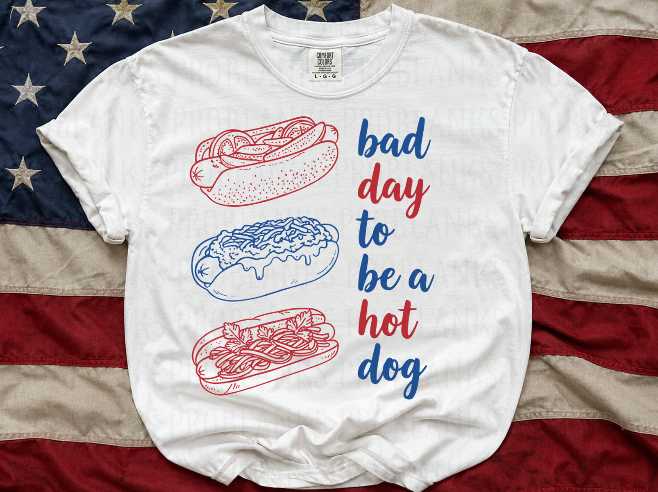 Bad Day To Be A Hot Dog #6939 - Ready to Press DTF Transfer Full Color