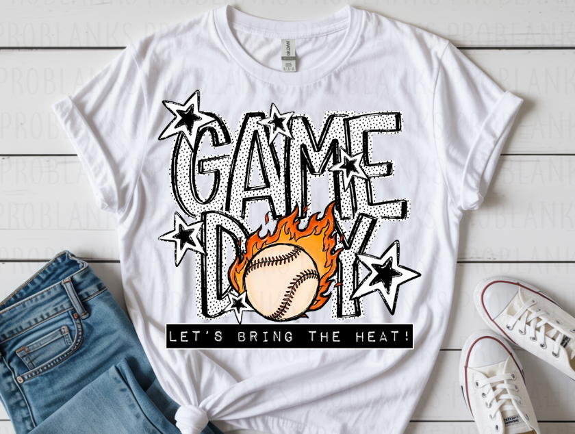 Baseball Game Day #6957 - Ready to Press DTF Transfer Full Color