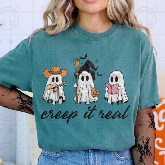 Faux Patch Creep It Real Ghosts #7048 - Ready to Press DTF Transfer Full Color