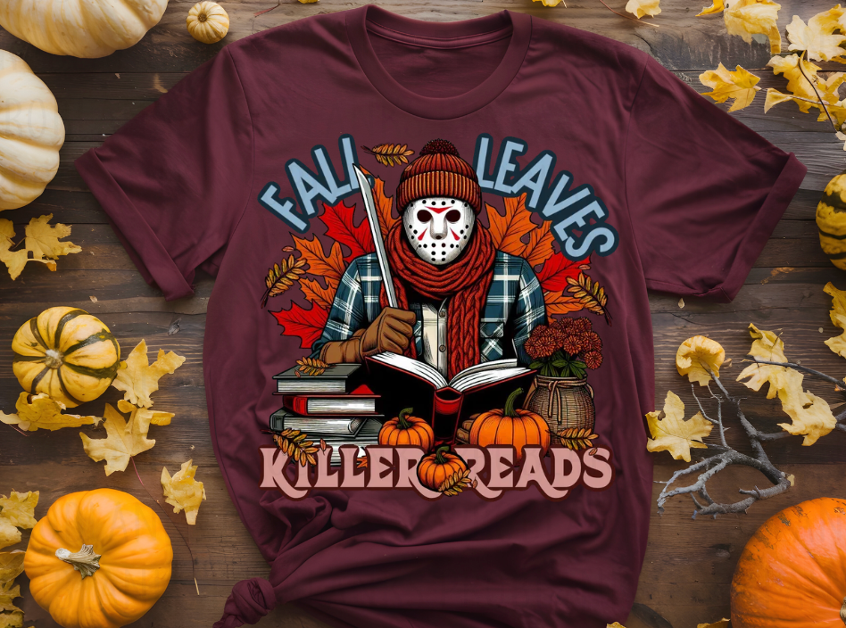 Fall Leaves Killer Reads - $2 Transfer Thursday - ADULT 11 Inch Transfer