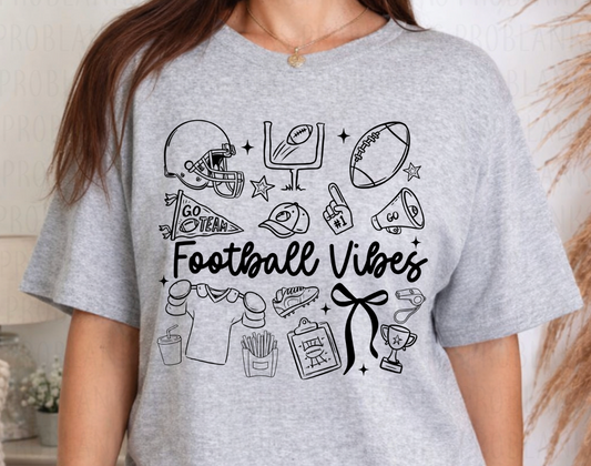 Football Vibes - Black #7027 - Ready to Press DTF Transfer Full Color