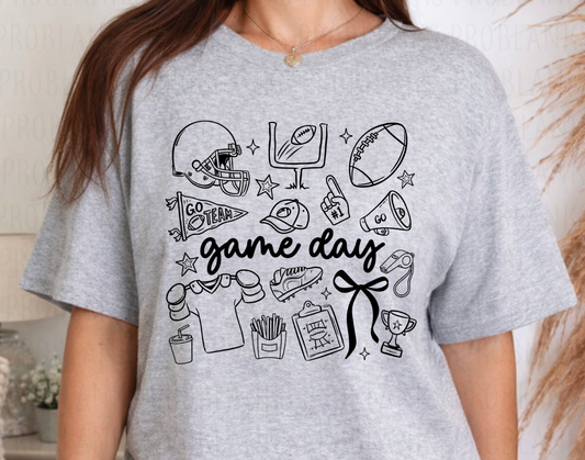 Game Day - Black #7032 - Ready to Press DTF Transfer Full Color