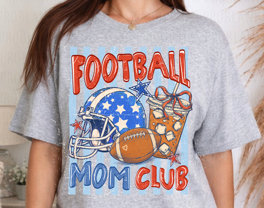 Football Mom Club #7022 - Ready to Press DTF Transfer Full Color